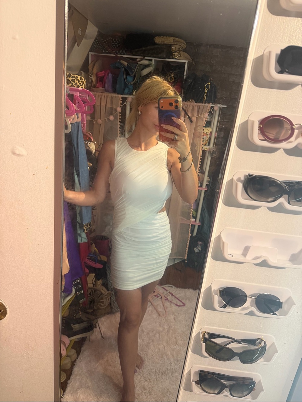 NWT Superdown “Carmen” white mini dress